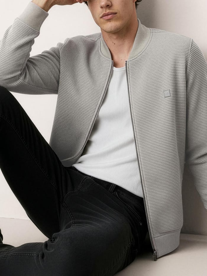ReNEWd Ottoman Bomber Jacket Cookie Beige
