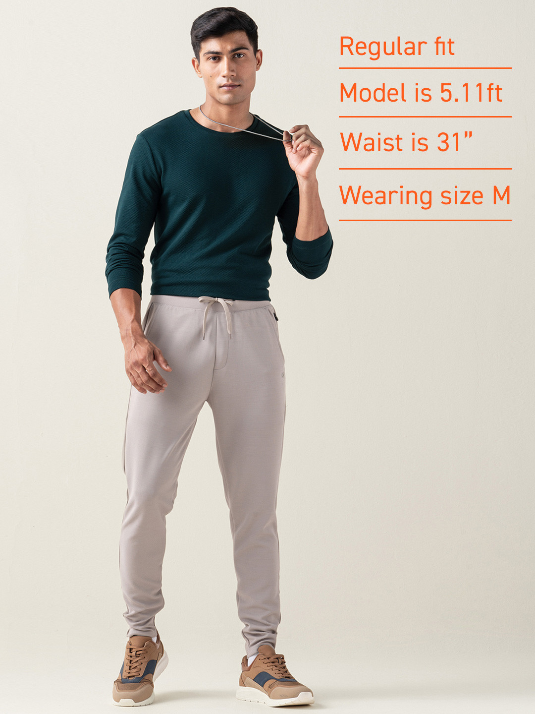 Statement Textured Jogger Cookie Beige