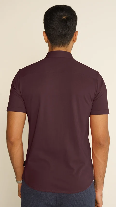 Constant All-Degree Pique Shirts Half Sleeves Loyal Maroon