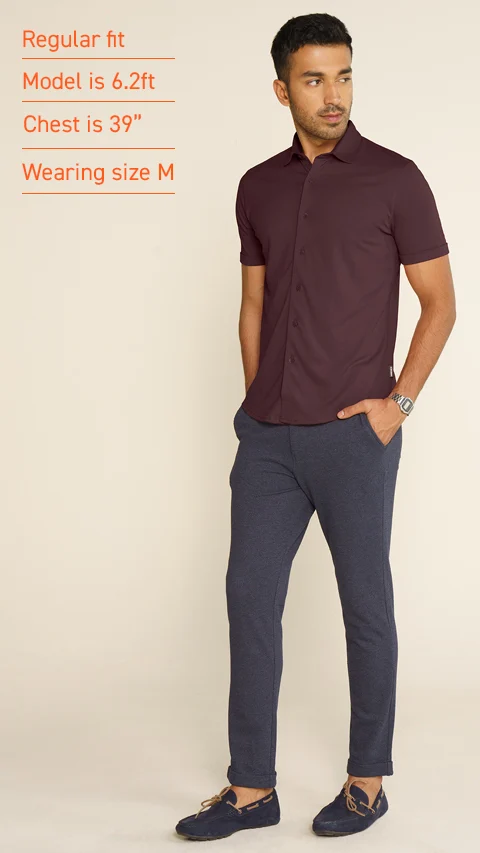 Constant All-Degree Pique Shirts Half Sleeves Loyal Maroon