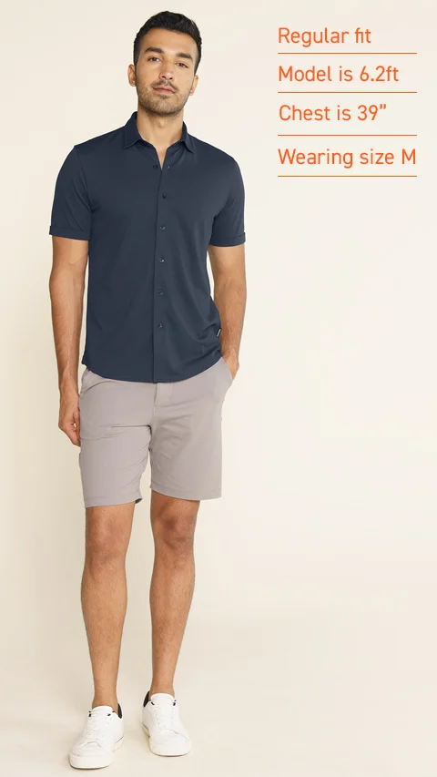 Constant All-Degree Pique Shirts Half Sleeves True navy
