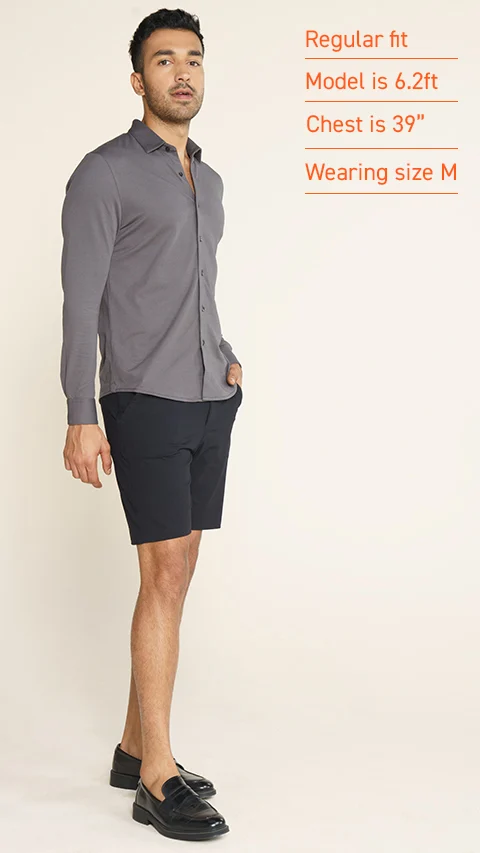 Constant All-Degree Pique Shirts Full Sleeves Charcoal Grey
