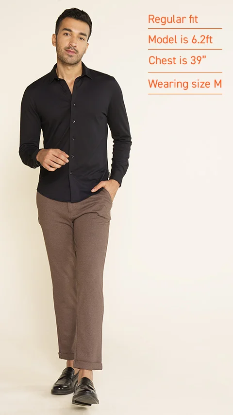 Constant All-Degree Pique Shirts Full Sleeves Jet Black