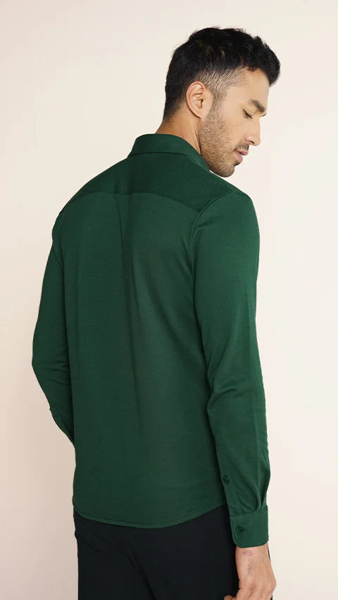 Constant All-Degree Pique Shirts Full Sleeves Pine Green