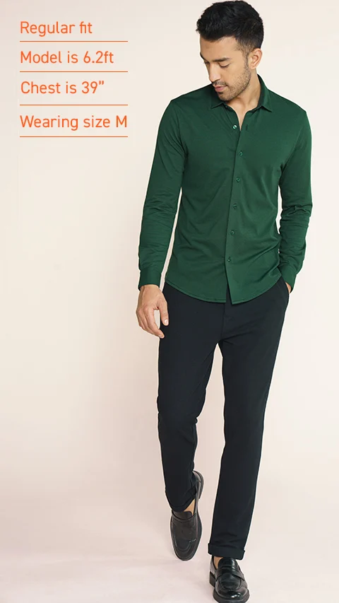 Constant All-Degree Pique Shirts Full Sleeves Pine Green