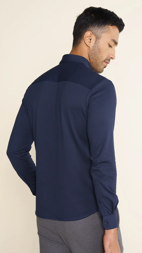 Constant All-Degree Pique Shirts Full Sleeves True Navy