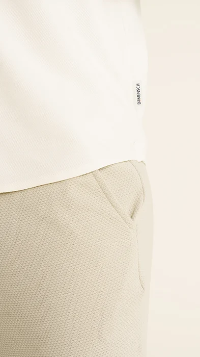 Mens Half Sleeve Shirt | Pique Shirt Ivory White - DaMENSCH