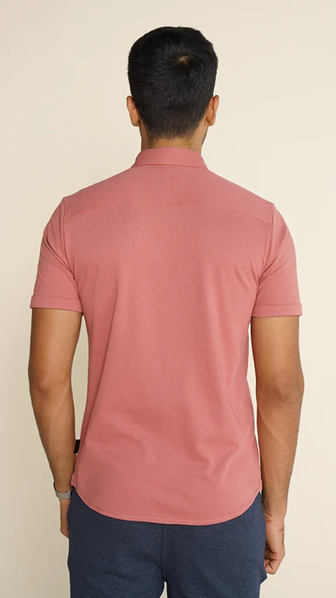 Constant All-Degree Pique Shirts Half Sleeves Peach Dust