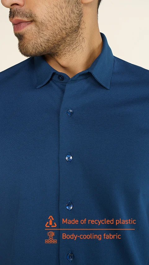 Constant  All-Degree Shirts Half Sleeves Teal Blue