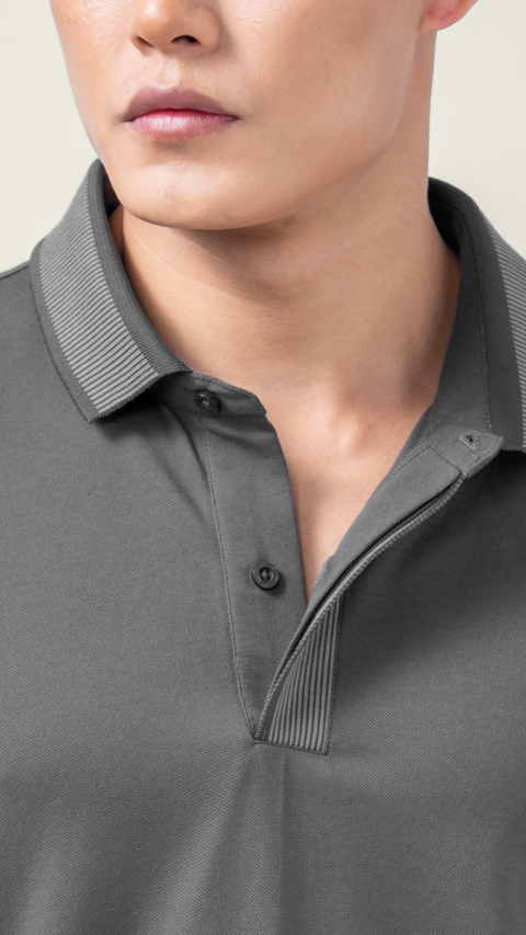 25SS ANCELLM アンセルム S/S POLO SHIRT(GRAY) L/S POLO(GRAY) – ANCELLM