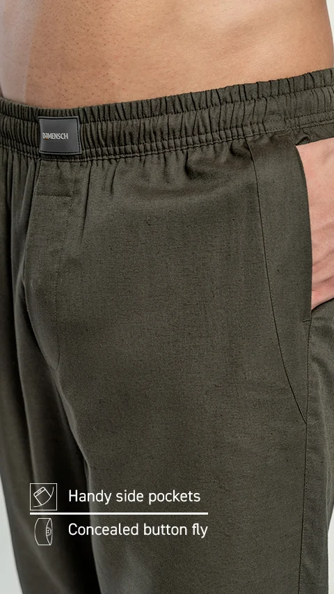Linen Pyjama Fern Green