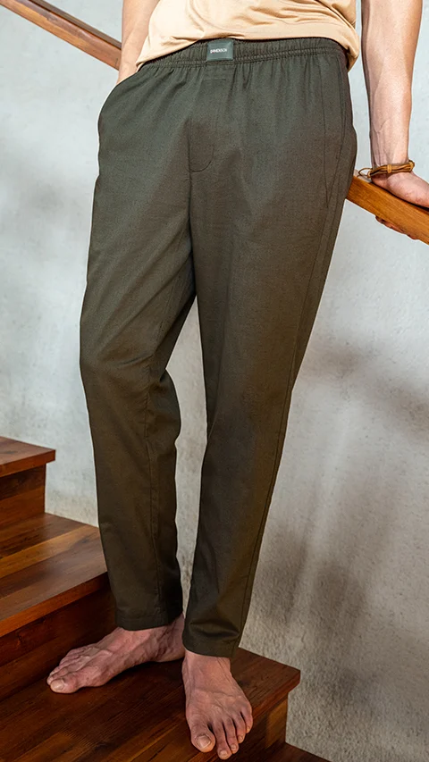 Linen Pyjama Fern Green