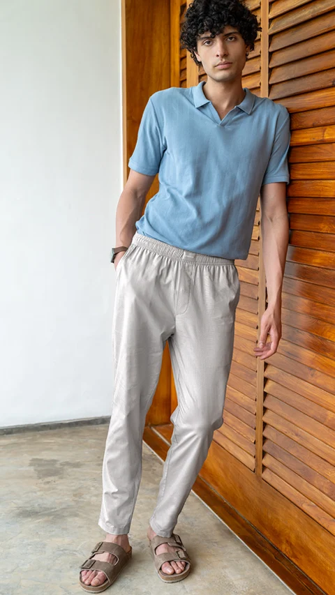 Linen Pyjama Mist Grey