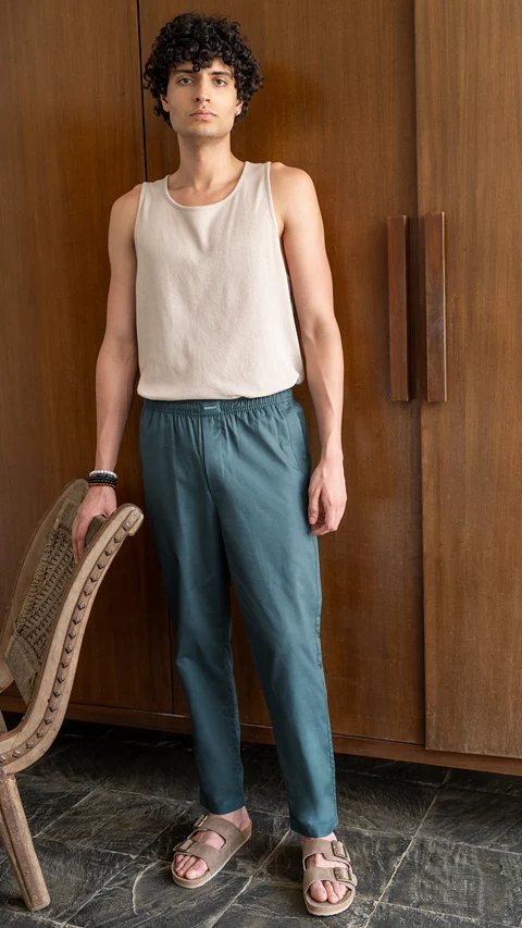 Linen Pyjama Wind Blue
