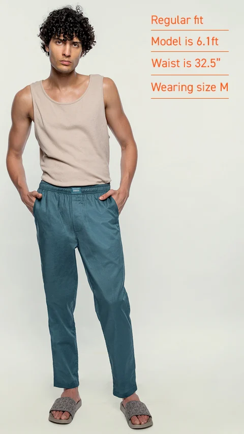 Linen Pyjama Wind Blue