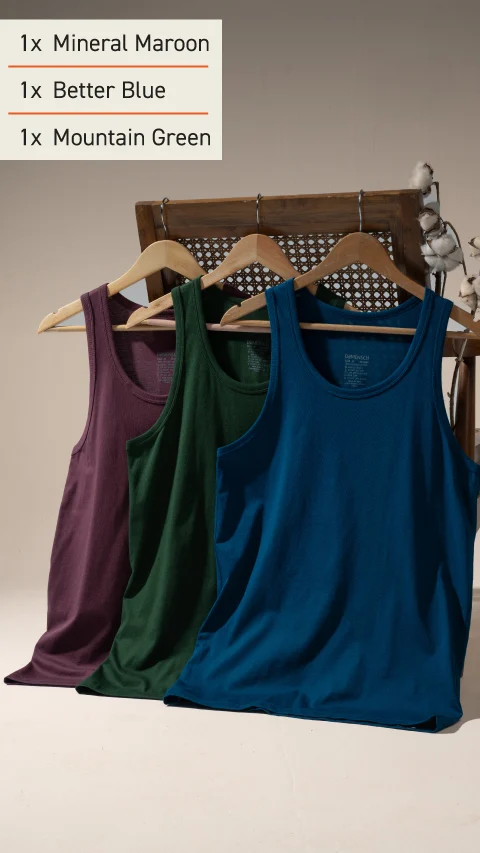 Long Weekender Cotton Vest Box-B (Pack of 3)