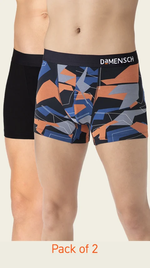 Value-Deal Deo-Soft Trunks Misty Blue, Complete Black