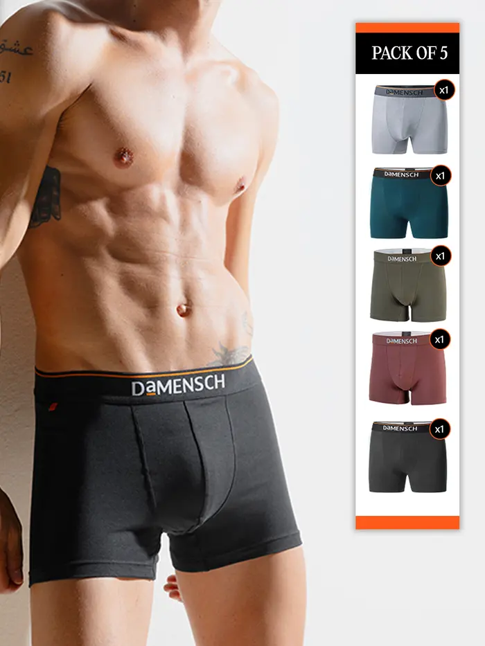 Deo-Cotton Trunks Black Knight, Salt Gray, Teal Trust, Olive Night, Rabbit