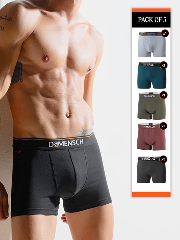Deo-Cotton Trunks Black Knight, Salt Gray, Teal Trust, Olive Night, Rabbit