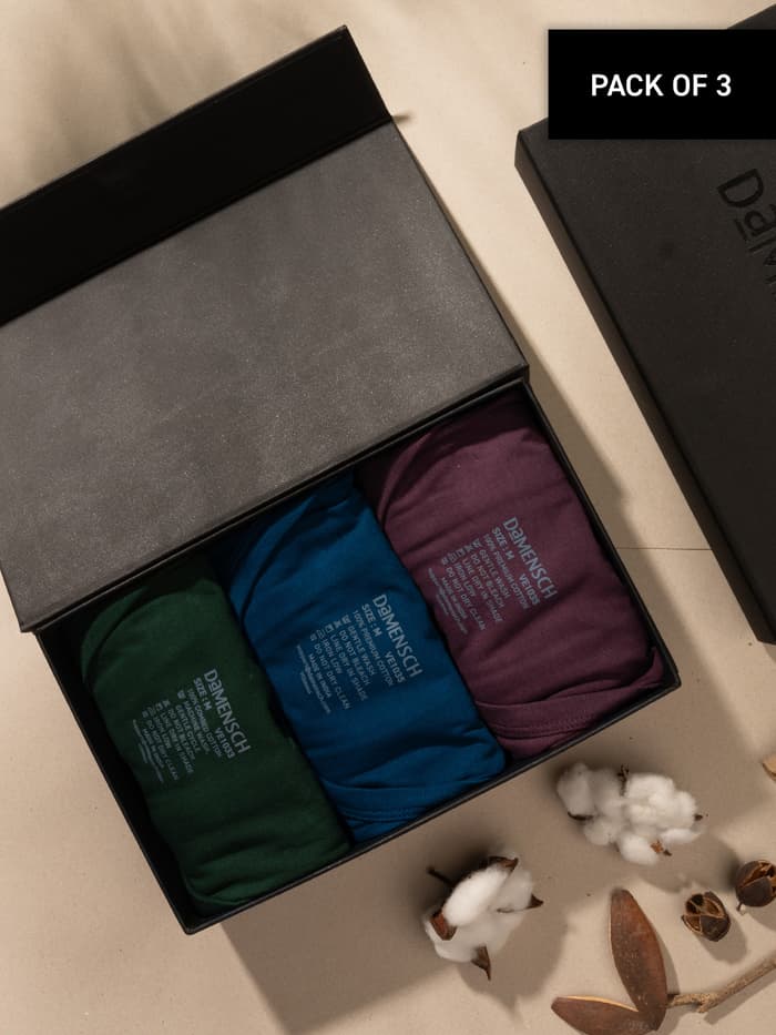 Long Weekender Cotton Vest Box-B (Pack of 3)