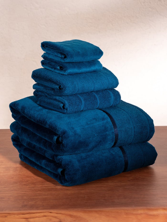 Better-Basic Towels- Pack Of 6 (Nightfall Blue)