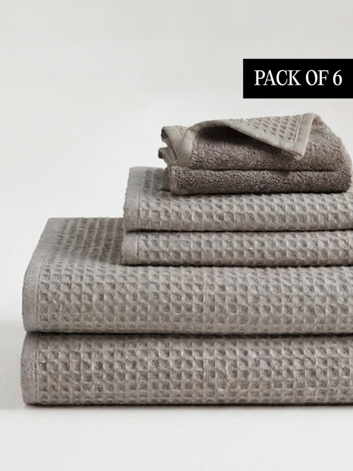 Bamboo Waffle Towel Set Reed Beige