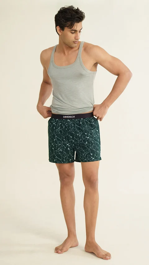 BREEEZE Ultra-light Inner Boxers Crackle Green