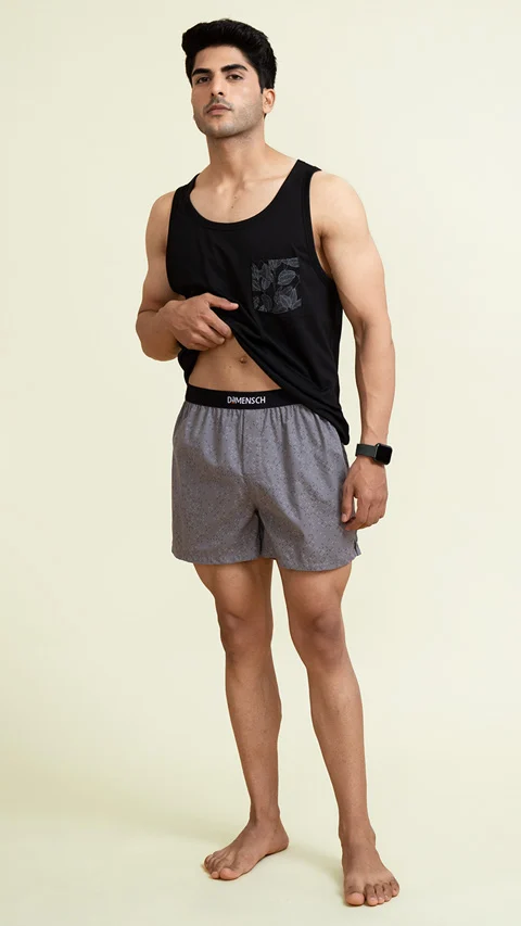 BREEEZE Ultra-light Inner Boxers Pixel Light Grey