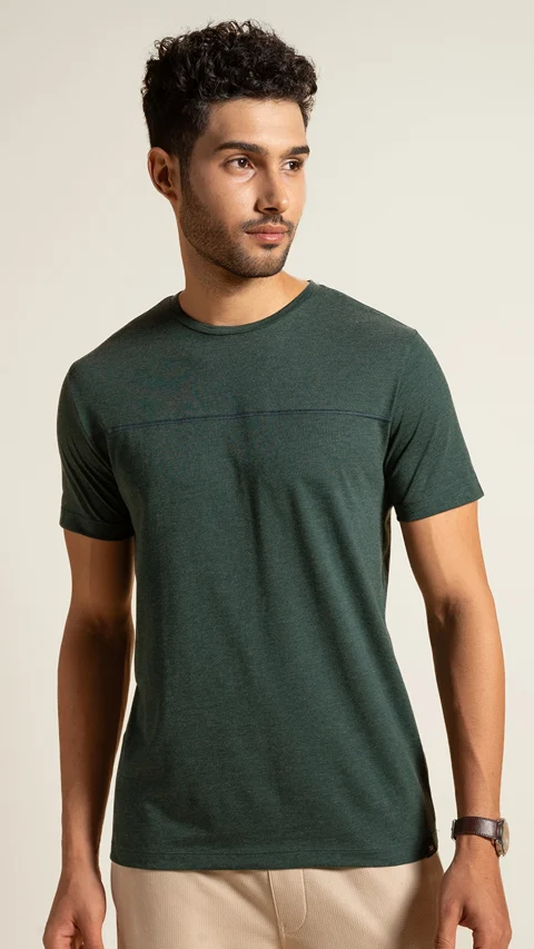 Breeeze Ultra-Light Melange T-Shirt Bottle Green