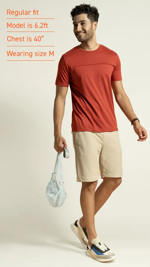 Breeeze Ultra-Light Solid T-Shirt Ochre Red
