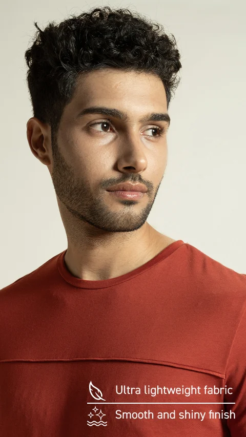 Breeeze Ultra-Light Solid T-Shirt Ochre Red