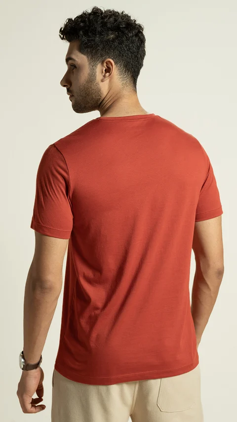 Breeeze Ultra-Light Solid T-Shirt Ochre Red
