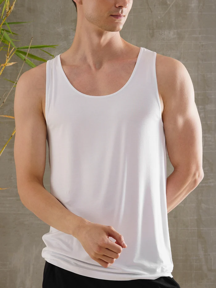 Bamboo Round Vest White Chalk White 3XL