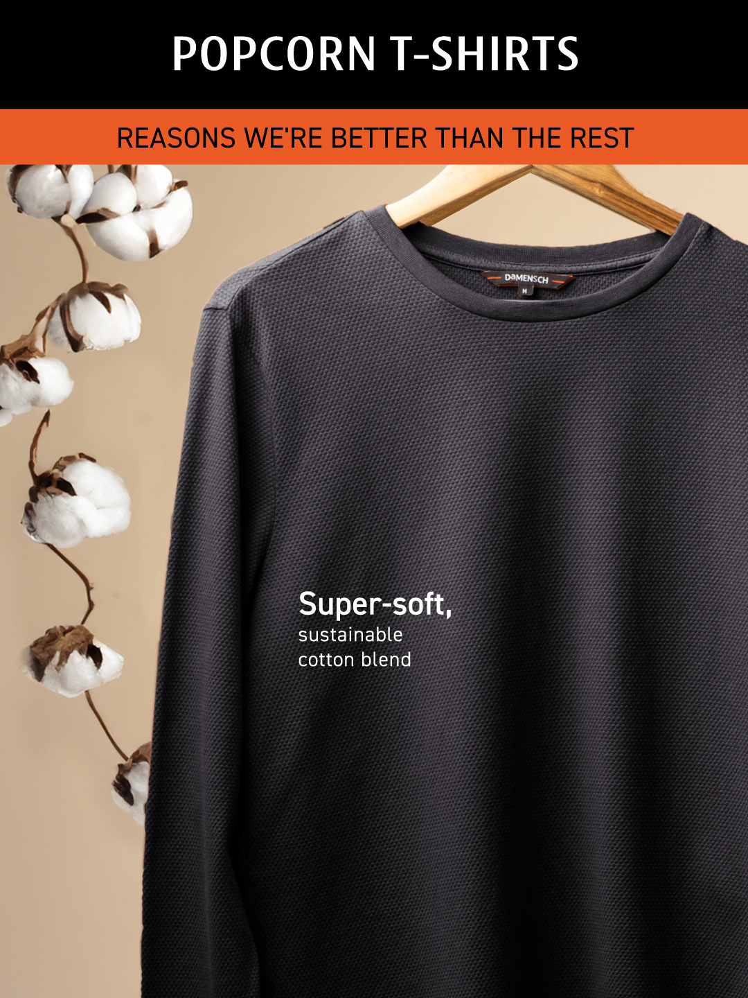 Buy Popcorn Textured Teal Blue T-Shirt for Men | DaMENSCH