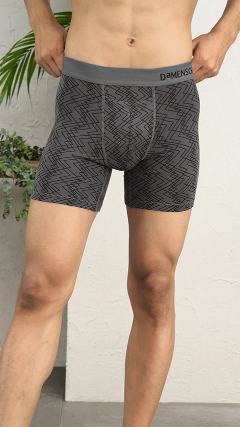 Deo-Soft Boxer Brief Grey Grid