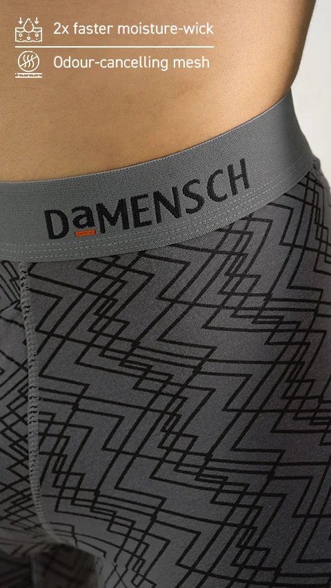Deo-Soft Boxer Brief Grey Grid
