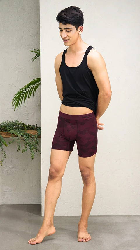 Deo-Soft Boxer Briefs Qube Maroon