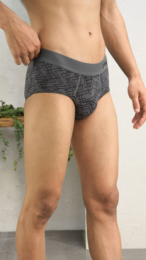 Deo-Soft Briefs Grey Grid