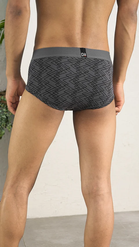 Deo-Soft Briefs Grey Grid
