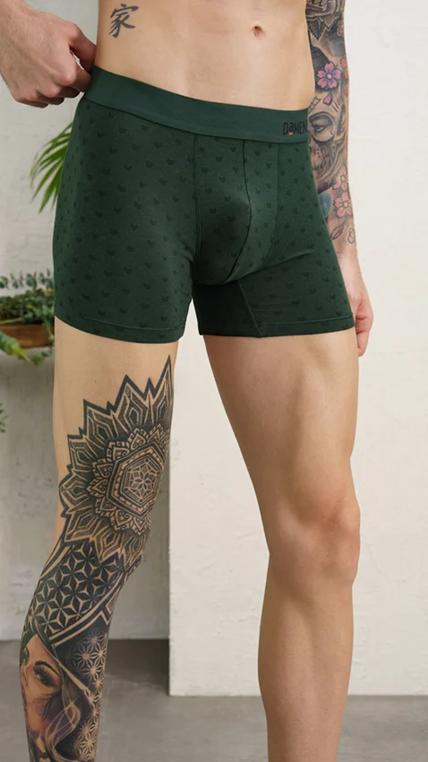 Deo-Soft Trunks Printed - Darted Green