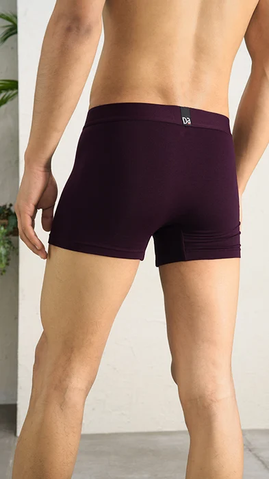 Trunk Style Briefs in Purple Interlock by Wood Underwear