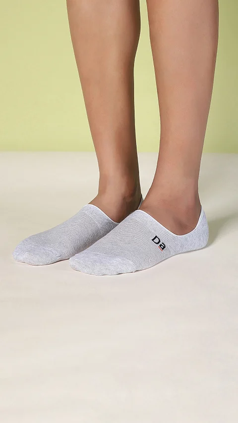 Aloe-Soft No Show Non-Terry Socks-Soft Grey, Cloudy Brown