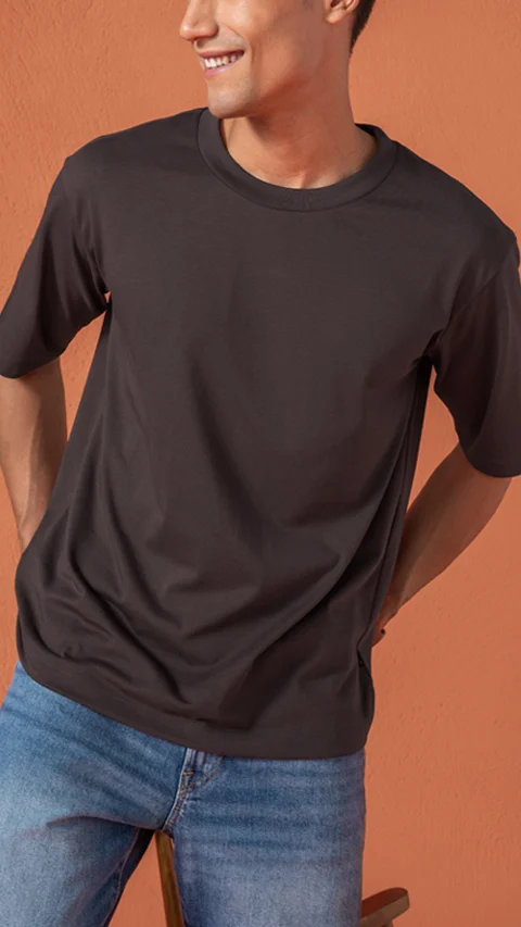 Statement Oversized Solid T-Shirt Lush Brown