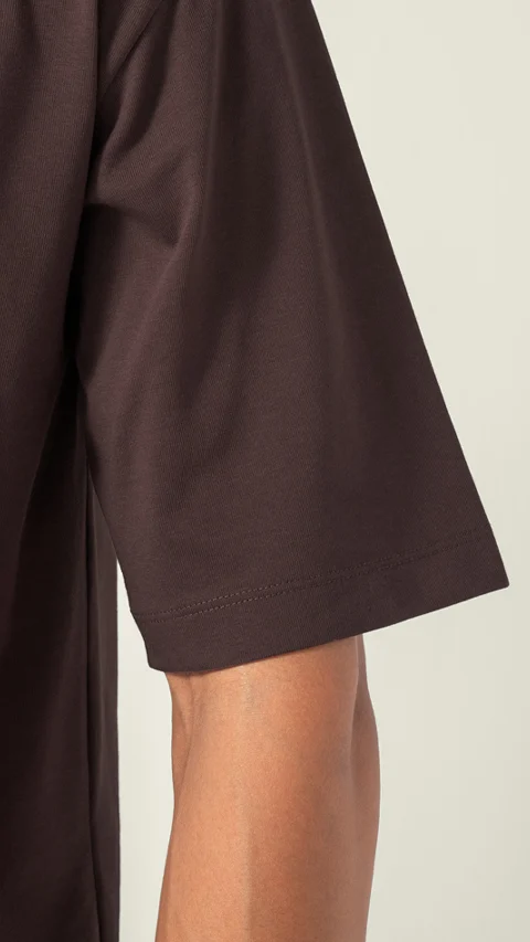 Statement Oversized Solid T-Shirt Lush Brown