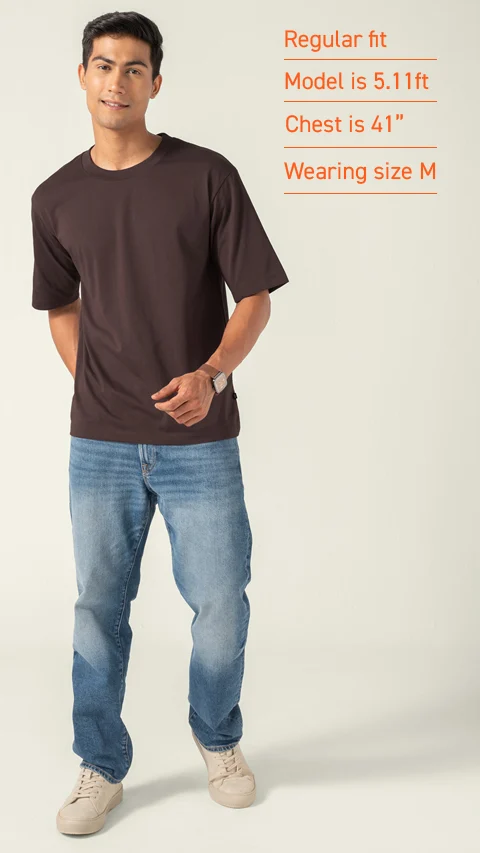Statement Oversized Solid T-Shirt Lush Brown