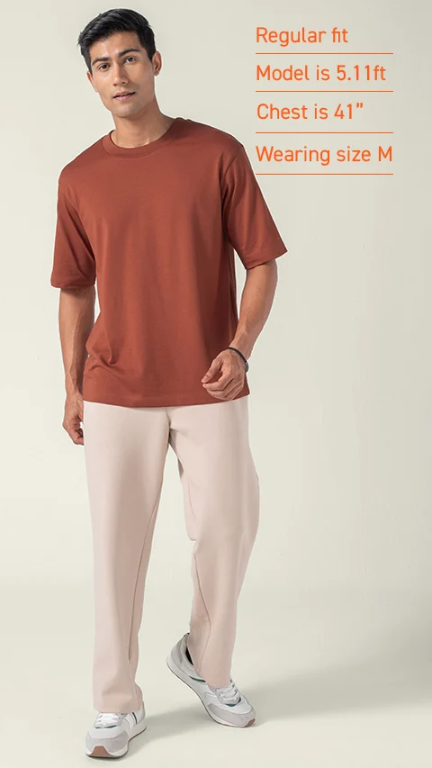 Statement Oversized Solid T-Shirt Vintage Red