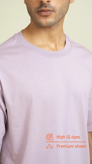 Statement Oversized Solid T-Shirts Lilac Light