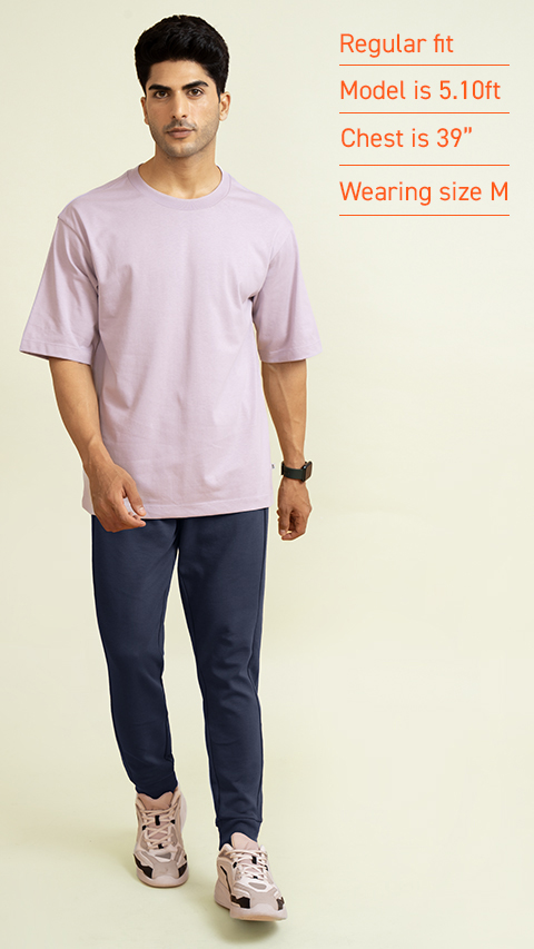 Buy Mens Lilac Light Oversized Tshirts | DaMENSCH