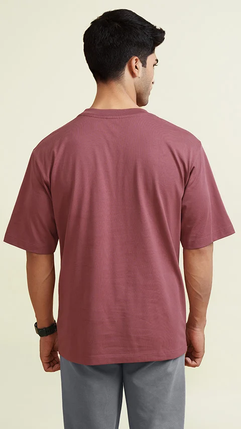 Statement Oversized Solid T-Shirts Magenta Haze