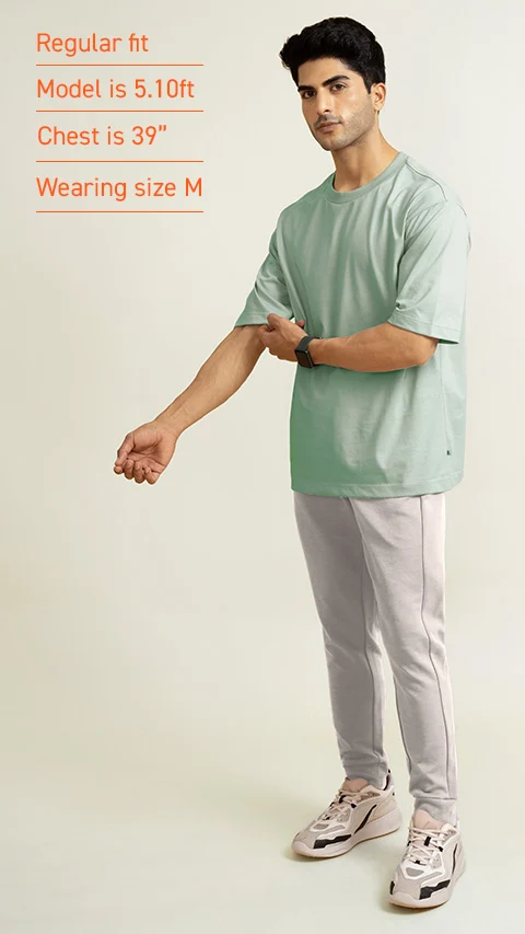 Statement Oversized Solid T-Shirts Mint Green